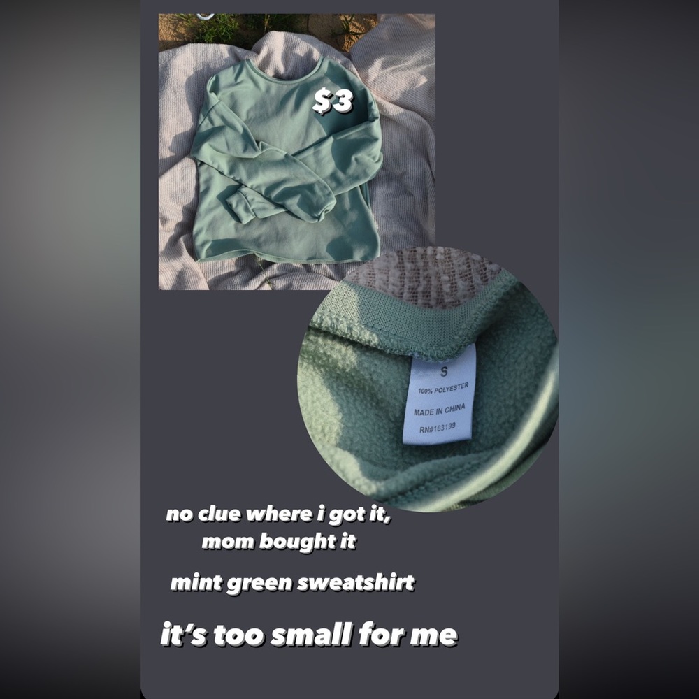 mint green sweatshirt